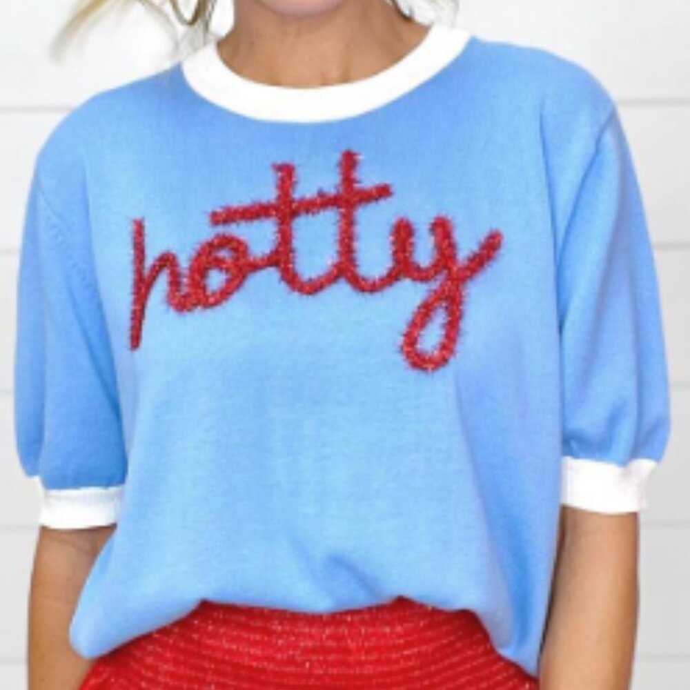 Queen of Sparkles Ole Miss Hotty Short Sleeve sweater XXL